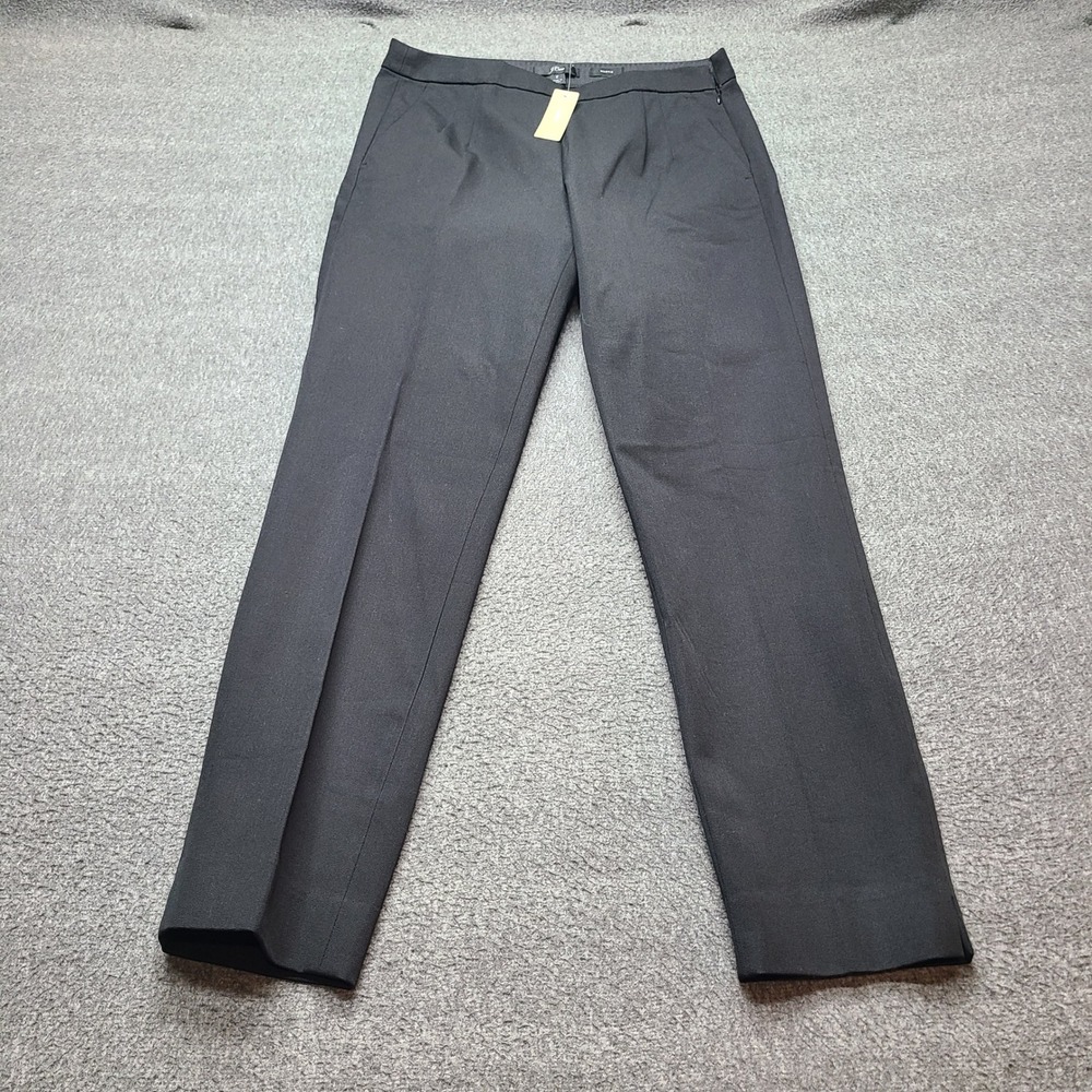 J.Crew Martie Pants Womens 2 Black Excellent Slim Fit Cropped Side Zip Trousers
